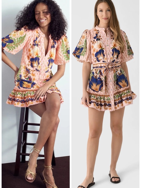 FARM Rio Dresses & Skirts - FARM RIO The Dream Garden Pink Floral Mini Dress SZ S